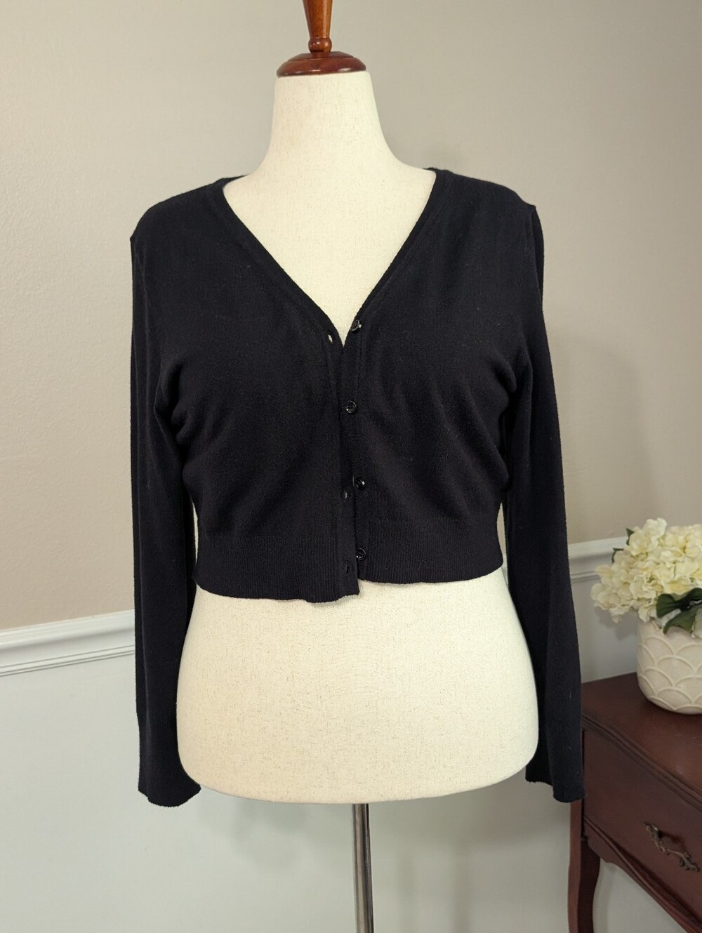 Super Soft Black Cropped Cardigan